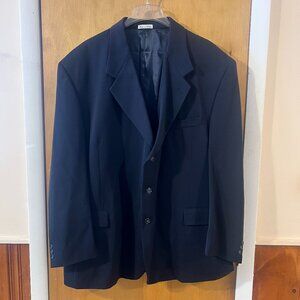 Prato Ricardo Russo Fine Mens Wear Dark Blue Wool 3 Button Sport Coat Blazer 52R